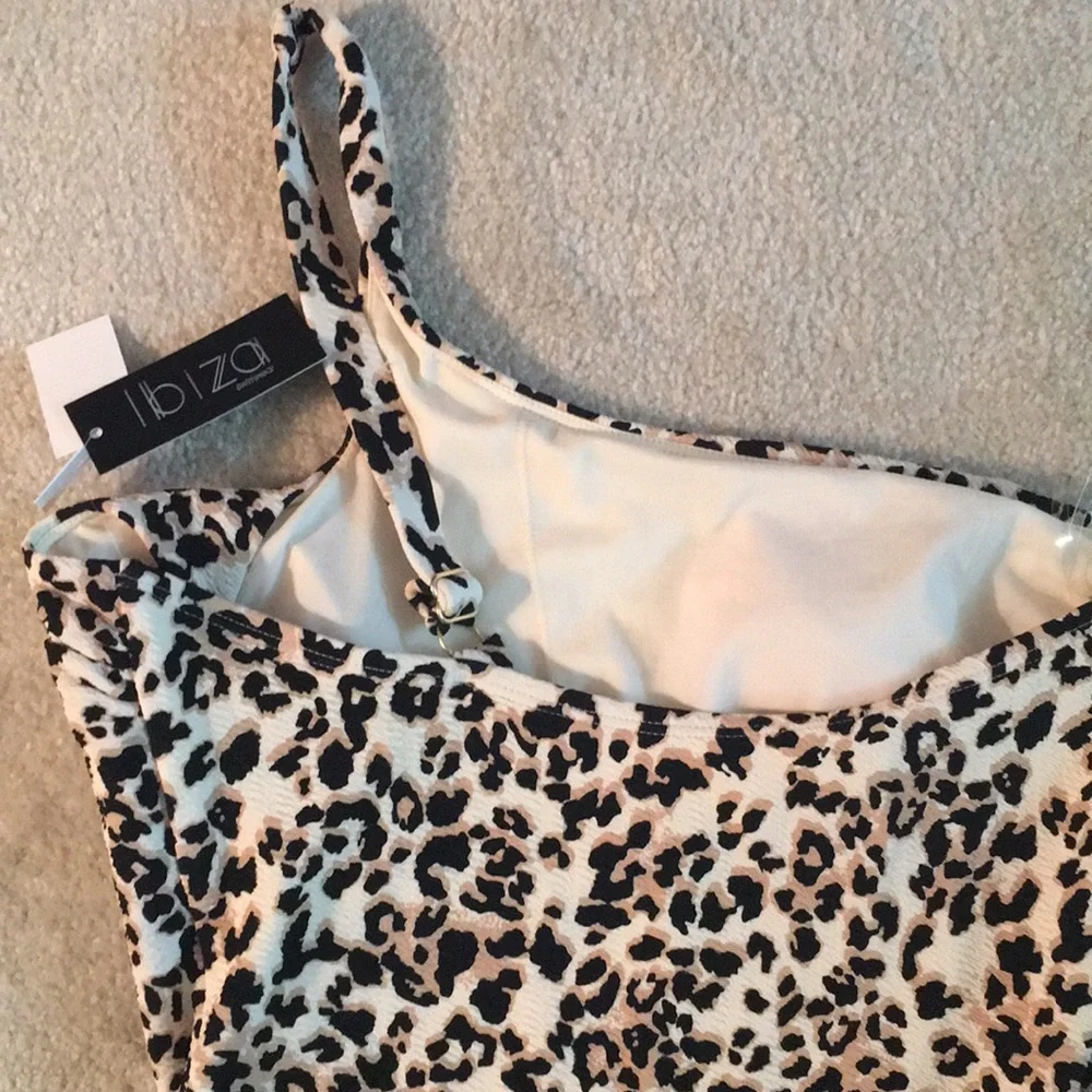 Ibiza Size XL Animal Print One Piece One Shoulder Swimsuit - Picture 6 of 7